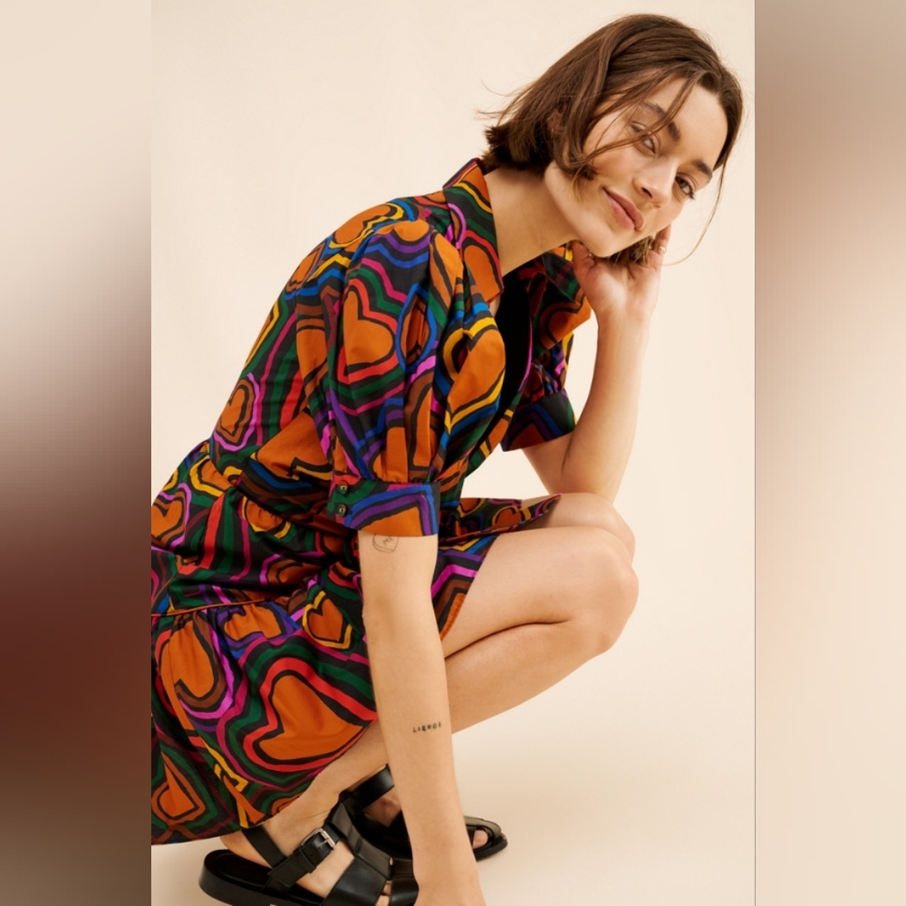 Anthropologie X Farm Rio Heart Tie Front Mini Dress - Picture 4 of 4